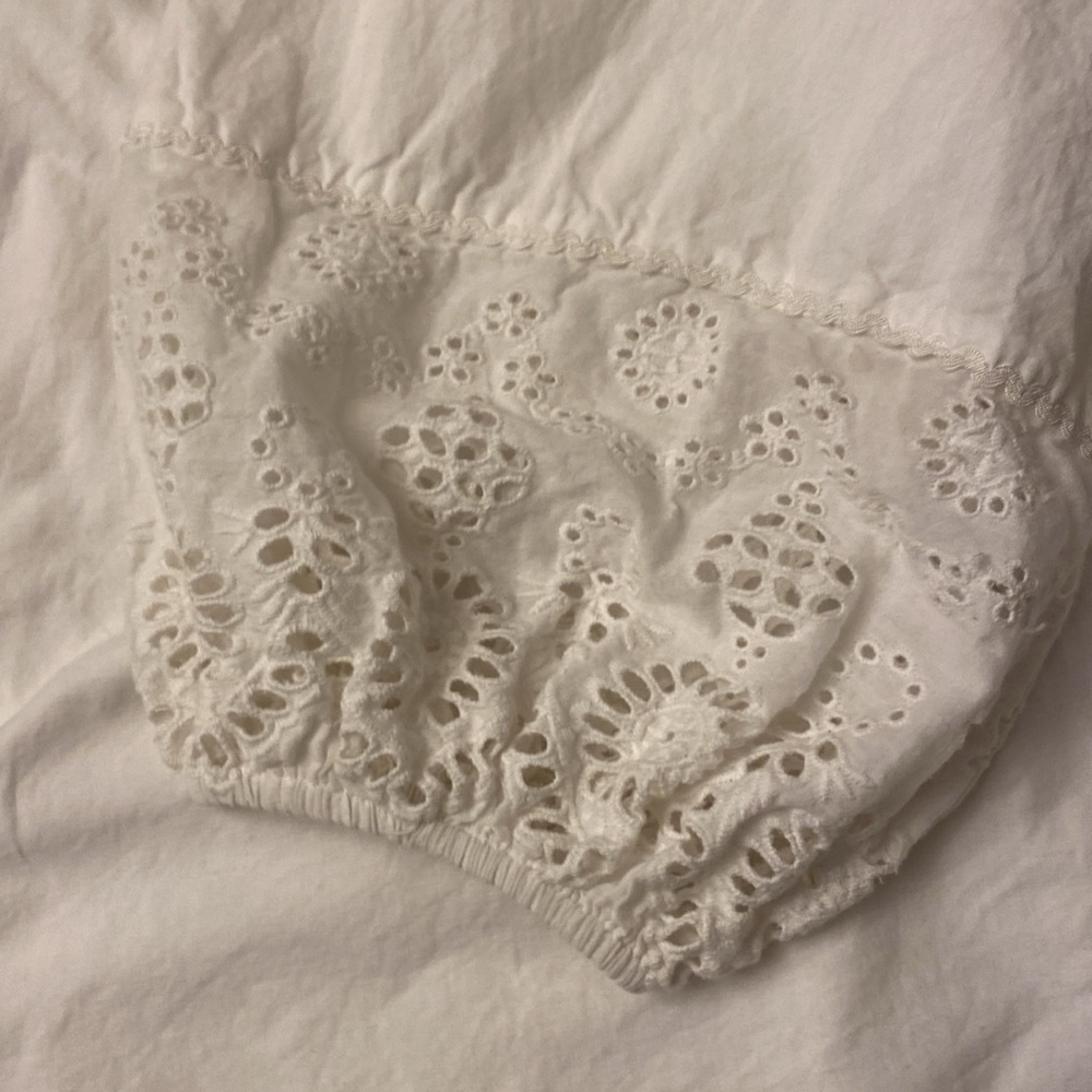 Guillaume Women’s Eyelet Blouse White Balloon Sleeves 3X - Picture 4 of 9